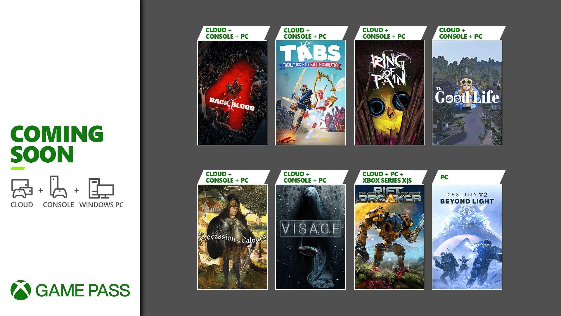 New Xbox Game Pass titles for console, PC and Cloud have been